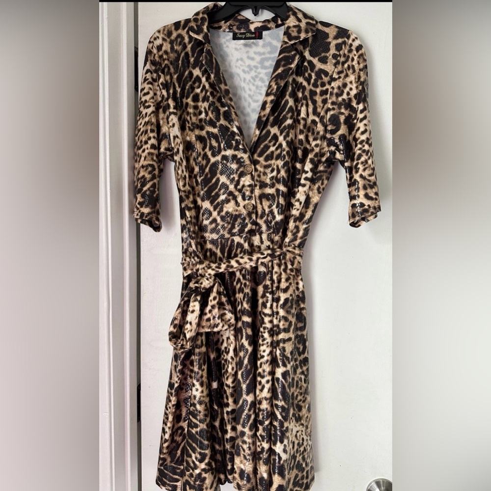 Leopard Print Wrap Dress